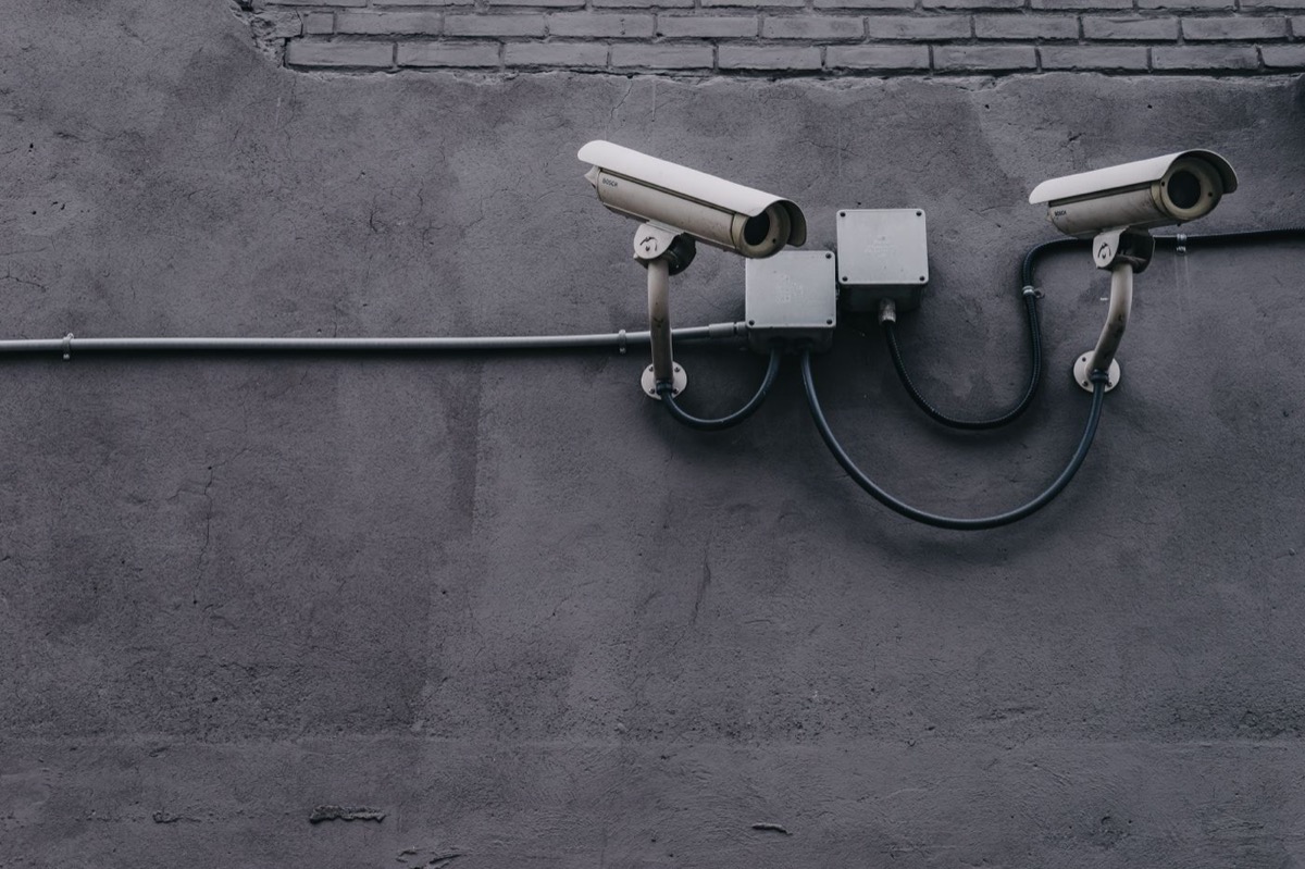 CCTV cameras mounted on a wall