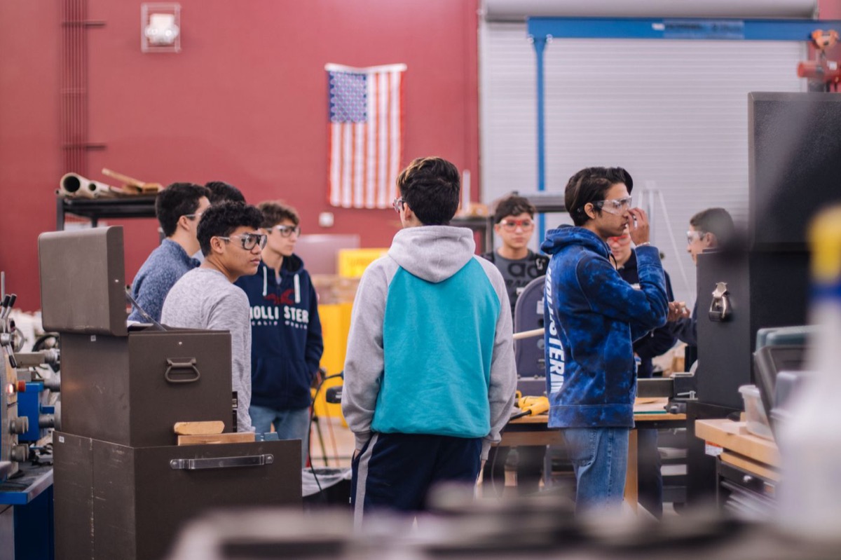 Technicians in a training session